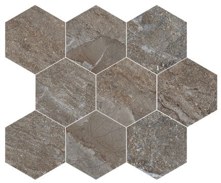 Agathos Mosaico Esagona M30AGMUE - Multicolor, Naturale, 26x30cm, 9.00mm, Not rectified