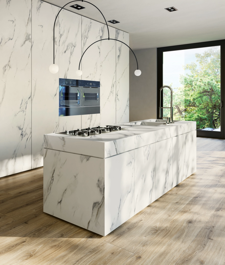 EnergieKer Calacatta Calacatta, Lappato campo pieno, 163x324cm, 12.00mm ...