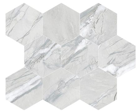 Cardosia Mosaico Esagona M30CRDWHE - White, Naturale, 26x30cm, 9.00mm, Not-rectified