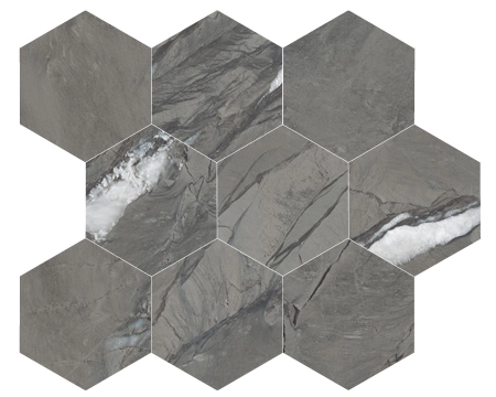 Cardosia Mosaico Esagona M30CRDGYE - Grey, Naturale, 26x30cm, 9.00mm, Not-rectified