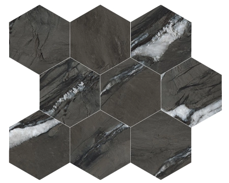 Cardosia Mosaico Esagona M30CRDANE - Anthracite, Naturale, 26x30cm, 9.00mm, Not rectified