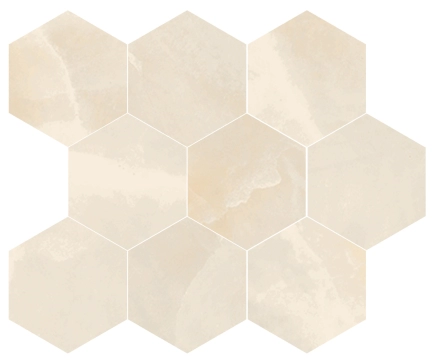 Onyx Mosaico Esagona M30OIIVE - Ivory, Lappato campo pieno, 26x30cm, 9.00mm, Not-rectified