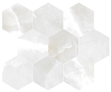 Onyx Mosaico Esagona M30OIWHE - White, Lappato campo pieno, 26x30cm, 9.00mm, Not-rectified