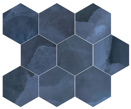 Onyx Mosaico Esagona M30OIBLE - Blue, Lappato campo pieno, 26x30cm, 9.00mm, Not-rectified