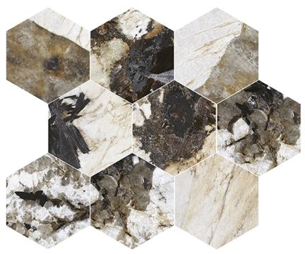Patagonia Mosaico Esagona M30PATWHL - Patagonia, Lappato campo pieno, 26x30cm, 9.00mm, Not-rectified