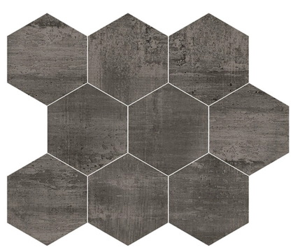 H24 Mosaico Esagona M30H2.BKE - Black, Naturale, 26x30cm, 9.00mm, Not-rectified
