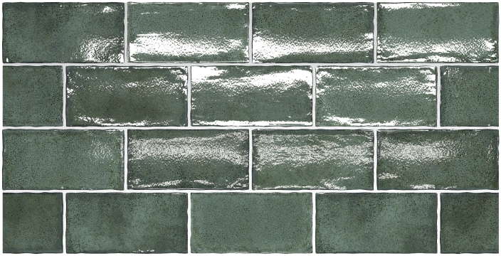 Altea Pine Green, Gloss, 7.5x15cm, 9.00mm, Rectified
