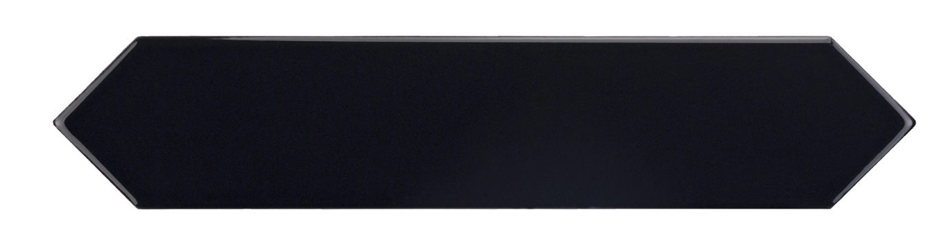Arrow Black, Matt, 5x25cm, 9.00mm, Not rectified