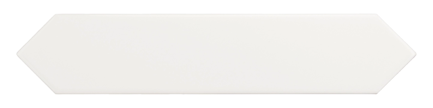 Arrow Pure White, Matt, 5x25cm, 9.00mm, Not rectified