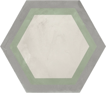 Terra.Art Esagona I420 - Cornice Sabbia/menta, Naturale, 25x21.6cm, 9.00mm, Rectified