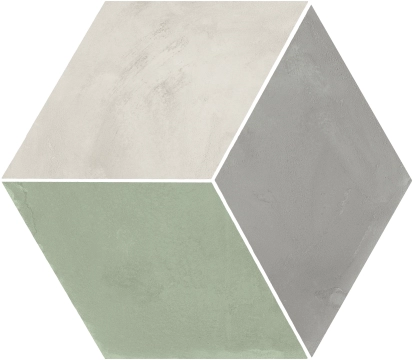 Terra.Art Esagona I419 - Rombo Sabbia/menta, Naturale, 25x21.6cm, 9.00mm, Rectified