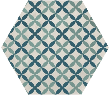 Terra.Art Esagona I411 - Astro Oceano/cielo, Naturale, 25x21.6cm, 9.00mm, Rectified