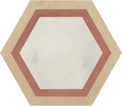 Terra.Art Esagona I427 - Cornice Tramonto/crema, Naturale, 25x21.6cm, 9.00mm, Rectified