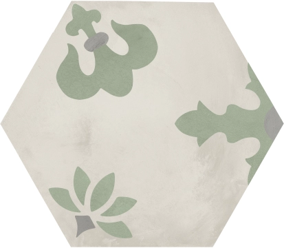 Terra.Art Esagona I417 - Giglio Sabbia/menta, Naturale, 25x21.6cm, 9.00mm, Rectified