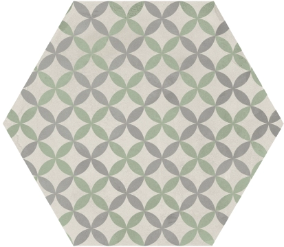 Terra.Art Esagona I418 - Astro Sabbia/menta, Naturale, 25x21.6cm, 9.00mm, Rectified