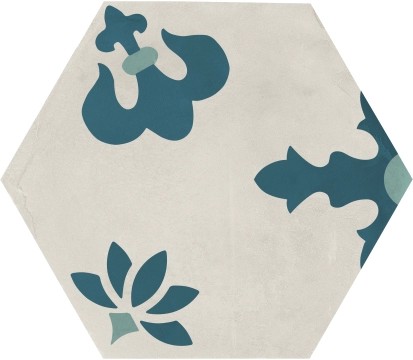 Terra.Art Esagona I410 - Giglio Oceano/cielo, Naturale, 25x21.6cm, 9.00mm, Rectified