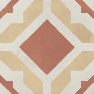 Terra.Art I396 - Geometrico Tramonto/crema, Naturale, 20x20cm, 9.00mm, Rectified