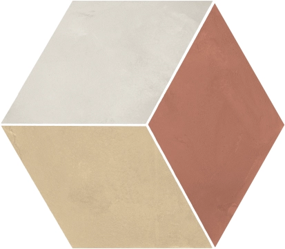 Terra.Art Esagona I426 - Rombo Tramonto/crema, Naturale, 25x21.6cm, 9.00mm, Rectified