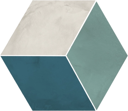 Terra.Art Esagona I412 - Rombo Oceano/cielo, Naturale, 25x21.6cm, 9.00mm, Rectified