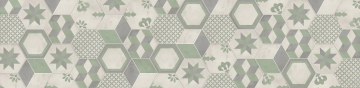 Terra.Art Esagona I422 - Mix Sabbia/menta, Naturale, 25x21.6cm, 9.00mm, Rectified