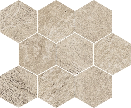Tribeca Mosaico Esagona Beige, Naturale, 30x30cm, 10.00mm, Not rectified