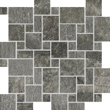 Tribeca Mosaico Basket Dark Grey, Naturale, 30x30cm, 10.00mm, Not rectified