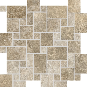 Durango Mosaico Basket Walnut, Naturale, 30x30cm, 10.00mm, Not rectified