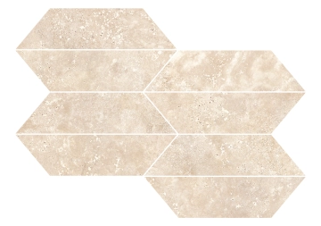 Realstone_travertino Mosaico Losanga RCLF - Cross Noce, Matt, 29.4x40.7cm, 9.00mm, Rectified