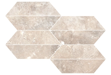 Realstone_travertino Mosaico Losanga RCLG - Cross Beige, Matt, 29.4x40.7cm, 9.00mm, Rectified