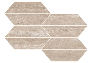 Realstone_travertino Mosaico Losanga RCLD - Vein Noce, Matt, 29.4x40.7cm, 9.00mm, Rectified