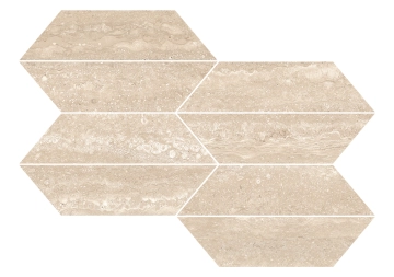 Realstone_travertino Mosaico Losanga RCLC - Vein Beige, Matt, 29.4x40.7cm, 9.00mm, Rectified