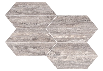 Realstone_travertino Mosaico Losanfa RCLA - Vein Titanio, Matt, 29.4x40.7cm, 9.00mm, Rectified