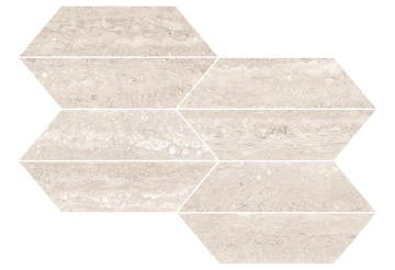 Realstone_travertino Mosaico Losanga RCLE - Vein Bianco, Matt, 29.4x40.7cm, 9.00mm, Rectified