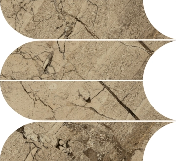 Incanto Mosaico R9CC - Breccia Aurora, Glossy, 28.1x31cm, 10.00mm, not-rectified