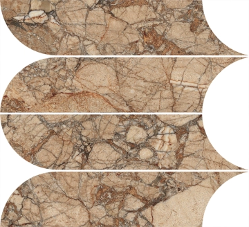 Incanto Mosaico R9CD - Breccia Pernice, Glossy, 28.1x31cm, 10.00mm, not-rectified