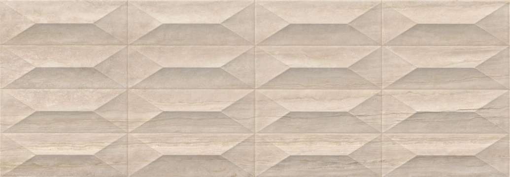 Imperiale Struttura Trape R75A - Travertino, Glossy, 30x90cm, 10.00mm, Rectified
