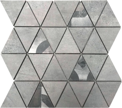 Gare Du Nord Mosaico Triangolo 303613 - Light Grey, Naturale, 30x34cm, 9.50mm, Rectified