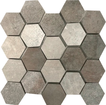 Gare Du Nord Mosaico Esagonetta 303610 - Mix, Naturale, 29x29cm, 9.50mm, Rectified