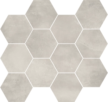 Basic Esagonetta 302905 - Light Grey, Naturale, 30x34cm, 9.50mm, Rectified