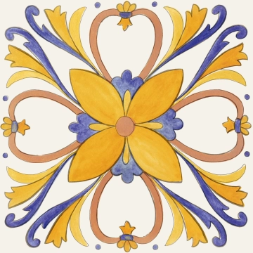 Marechiaro Decoro 03R2001 - Mix, Lucido, 20.3x20.3cm, 8.50mm, not-rectified