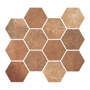 Terre Etrusche Mosaico Esagonetta 00BHE99 - Marche, Naturale, 35x38cm, 9.00mm, not-rectified