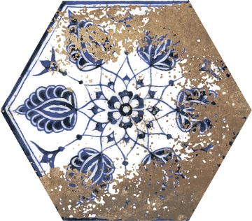 Terre Etrusche Decoro Esagonetta 00BESD1 - Esagonetta, Naturale, 25x22cm, 9.00mm, not-rectified