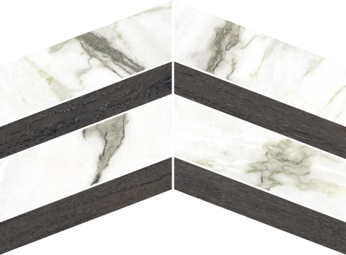 Matcha Chevron 38112 - Ebony, Natural, 30x21.9cm, 10.00mm, Not rectified