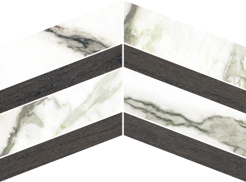 Matcha Chevron 38113 - Ebony, Pulido, 30x21.9cm, 10.00mm, Not rectified