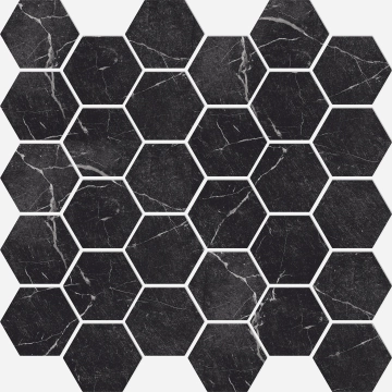 Livingstone Hexagon Nero, Naturale, 29.5x29.5, Square, 9.50, Not Rectified