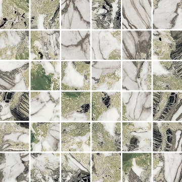 Sound Of Marbles Mosaico 5x5 M49MS5L - Screziato Vivace, Levigato, 30x30cm, 9.00mm, Rectified