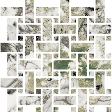 Sound Of Marbles Mosaico Weave M49MS2L - Screziato Vivace, Levigato, 30x30cm, 9.00mm, Rectified