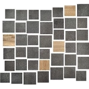 Sfrido Mosaico Minimaxi SF43MSR - Nero-tortora, Naturale, 29.5x33.5cm, 9.00mm, Rectified