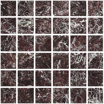 Marmorea Intensa Mosaico 5x5 M54MS5L - Rosso Levanto, Levigato, 30x30cm, 9.00mm, Rectified