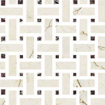 Marmorea Intensa Mosaico Weave M52MS2L - Venato Caramel, Naturale, 30x30cm, 9.00mm, Rectified